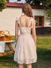 Leaf Embroidered A-line Casual Mini Dress
